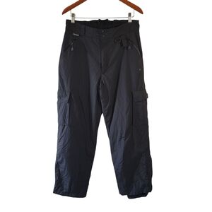 Polar Edge Men's Ski Pants M Black Cargo Pocket Elastic Waist Outdoor Y2K Grunge